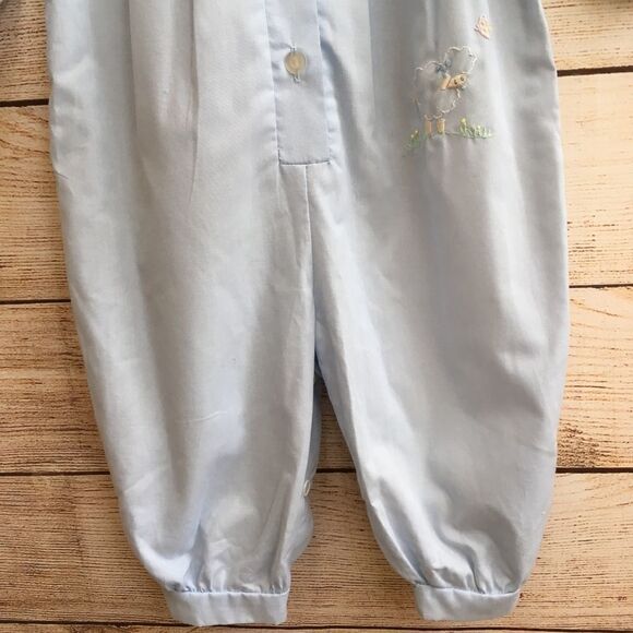 VINTAGE ROSEY KIDS EMBROIDERED ROMPER IN BLUE - Picture 7 of 7